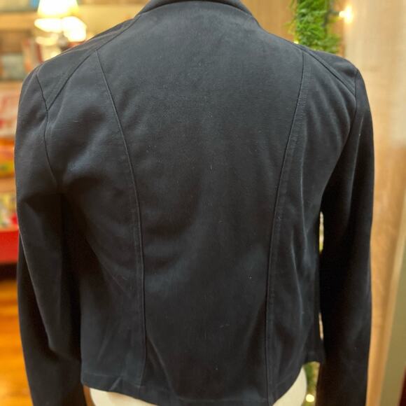 Navy Blue Suede Jacket - Picture 3 of 3